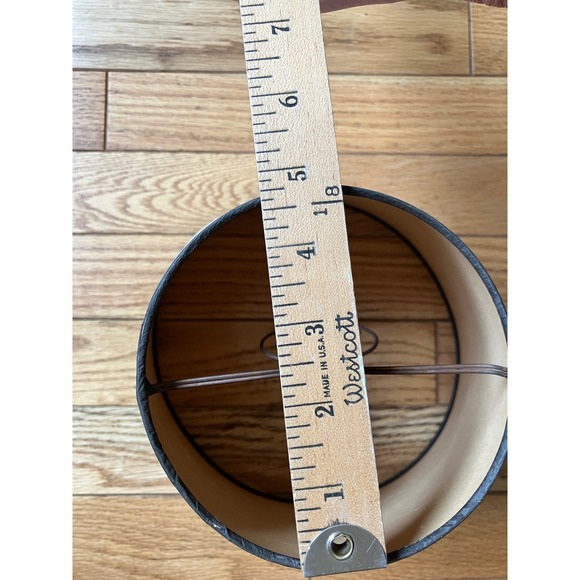 Vintage Parchment Paper Lamp Shade Country Farm Landscape Black Cream Clip On - Picture 10 of 12